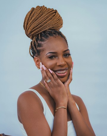 Box braids with hat